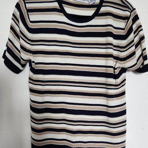 Croft & Barrow striped short sleeve crew sweater